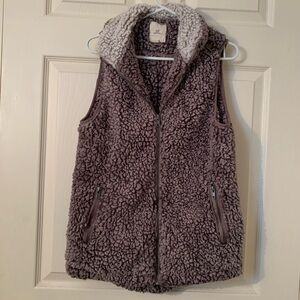 Thread & Supply Teddy Vest - Brown and Cream